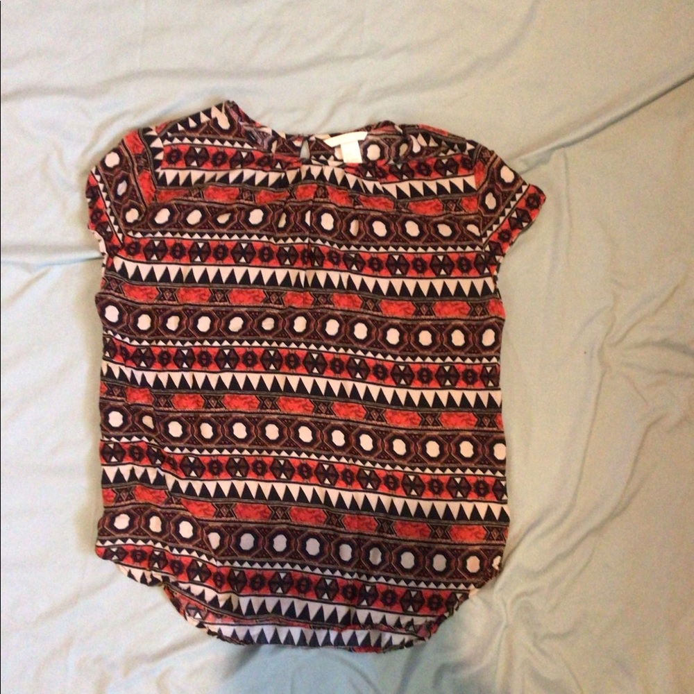 H&M tribal print top